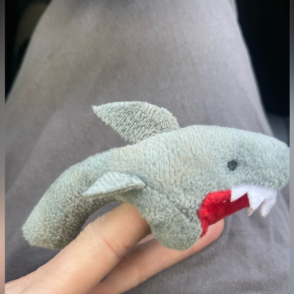 Unique Vintage Gray Shark Finger Puppet